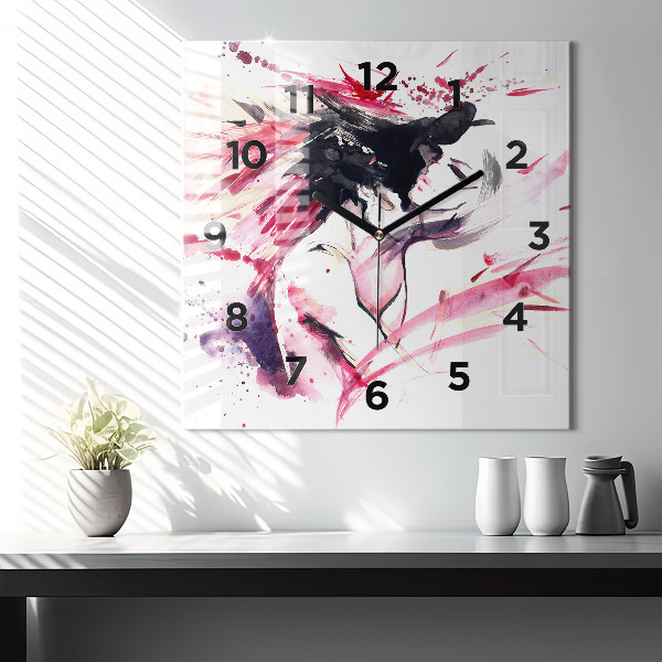 Square wall clock Lovers abstraction
