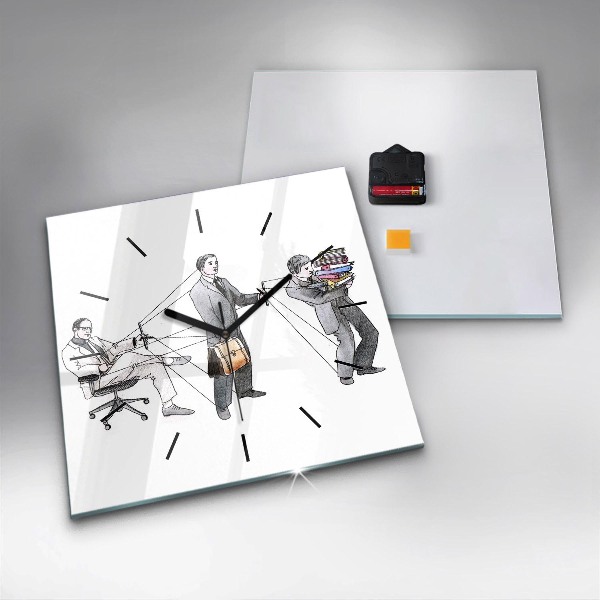 Square wall clock Puppet People