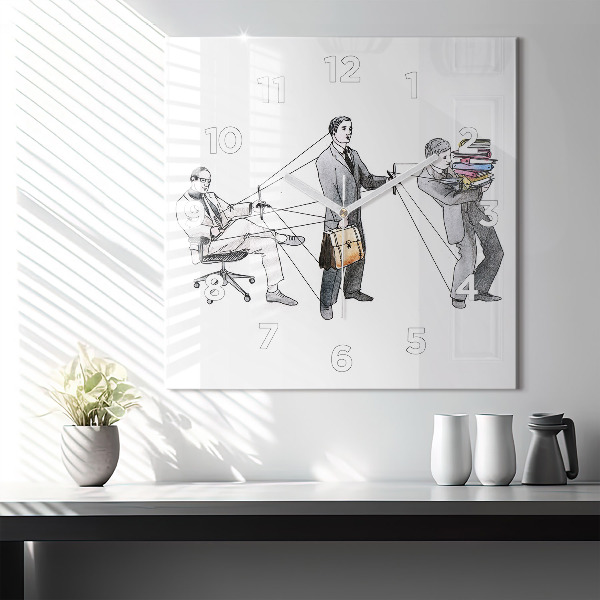 Square wall clock Puppet People