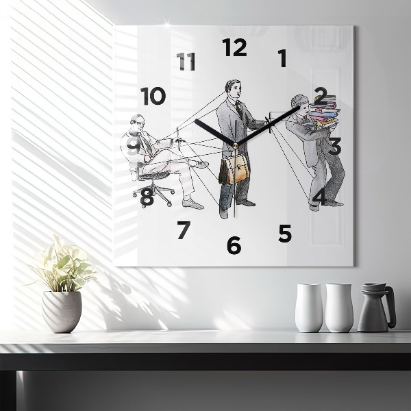 Square wall clock Puppet People