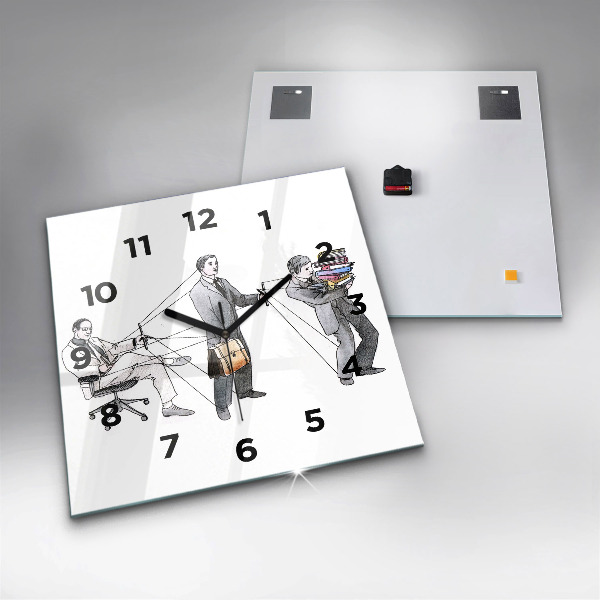 Square wall clock Puppet People