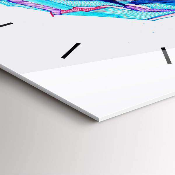 Square wall clock Skier