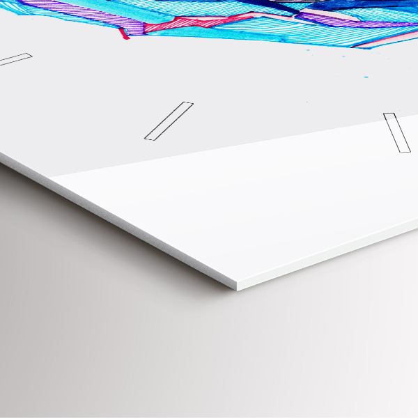 Square wall clock Skier