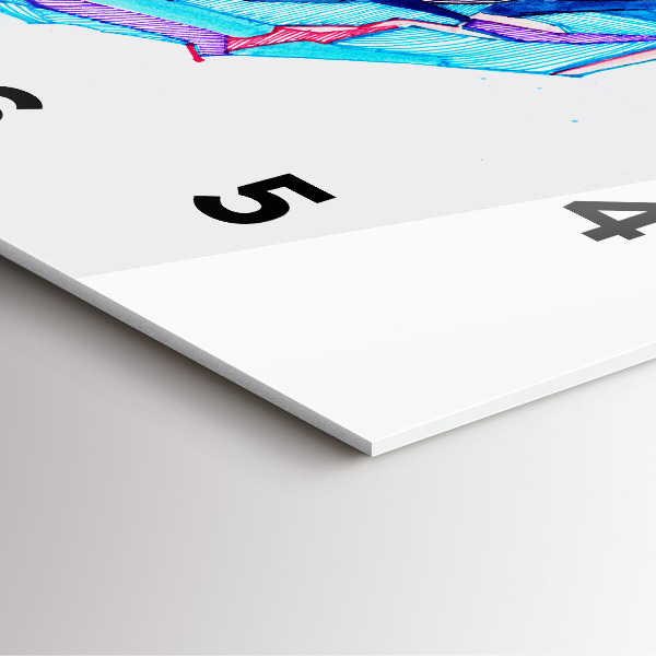 Square wall clock Skier