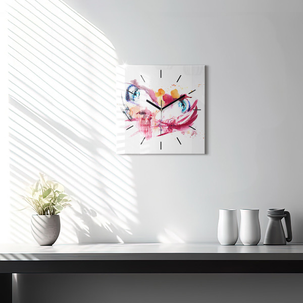 Square wall clock Romantic couple