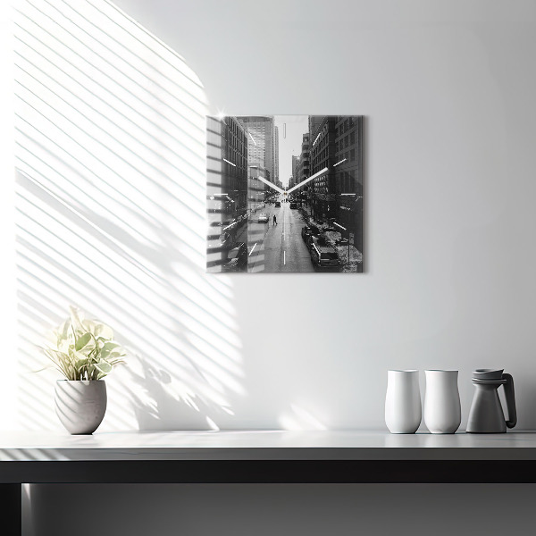 Square wall clock Chicago City Streets