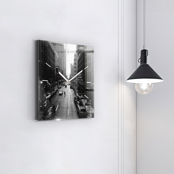 Square wall clock Chicago City Streets