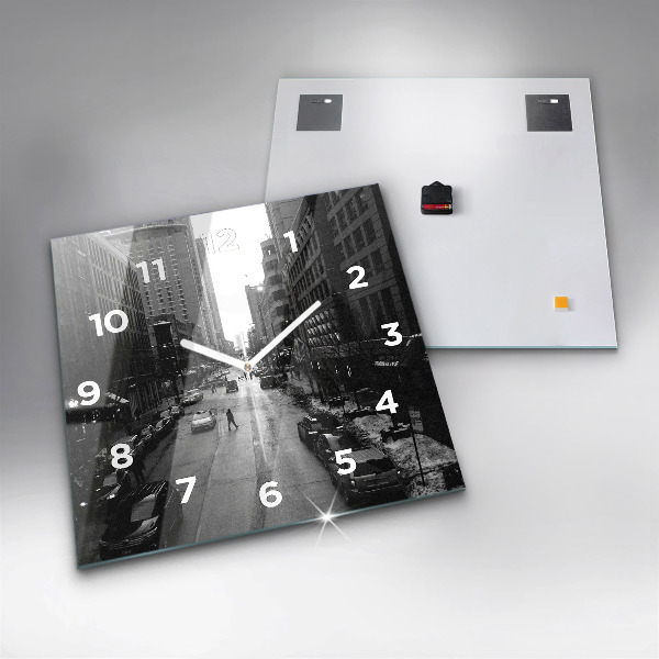 Square wall clock Chicago City Streets
