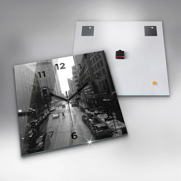 Square wall clock Chicago City Streets