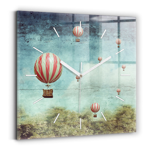Square wall clock Painted balloons