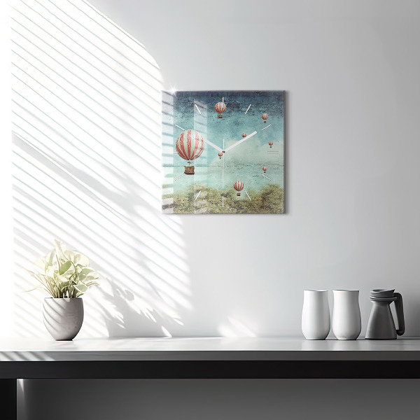 Square wall clock Painted balloons