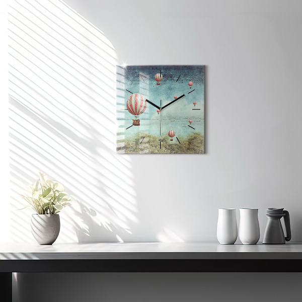 Square wall clock Painted balloons