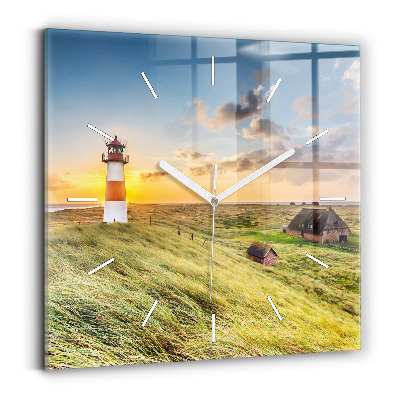 Square wall clock Lighthouse