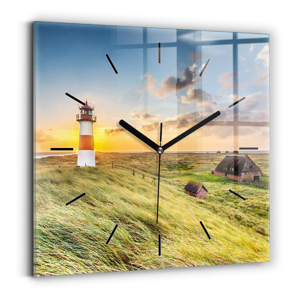 Square wall clock Lighthouse