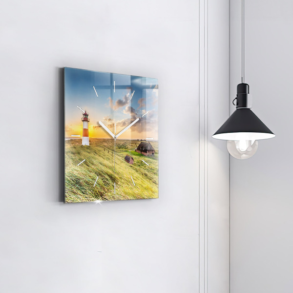 Square wall clock Lighthouse