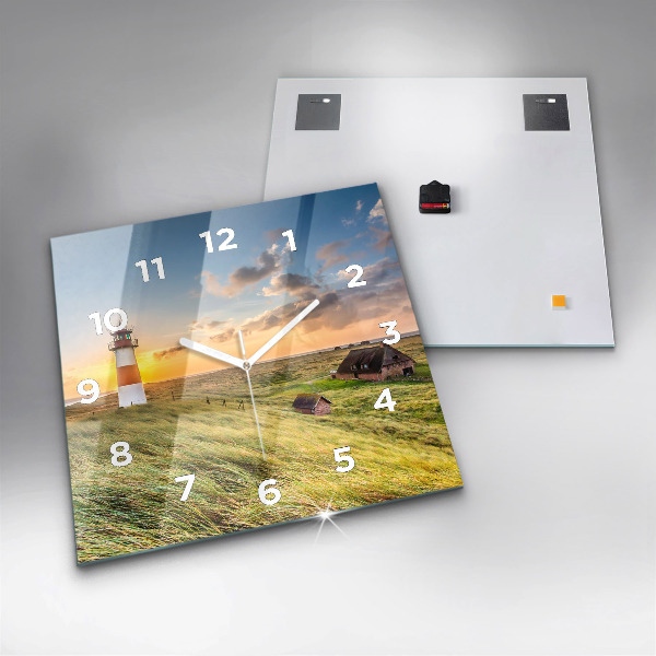 Square wall clock Lighthouse