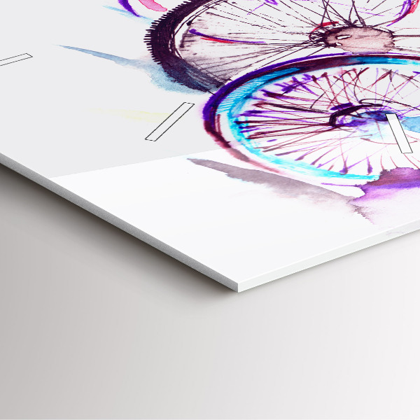 Square wall clock Colorful city bikes