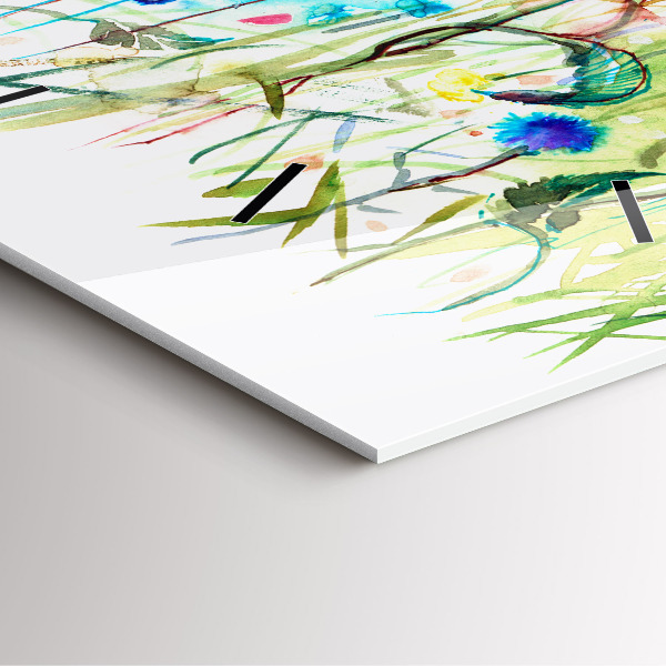 Square wall clock Flowers in the meadow