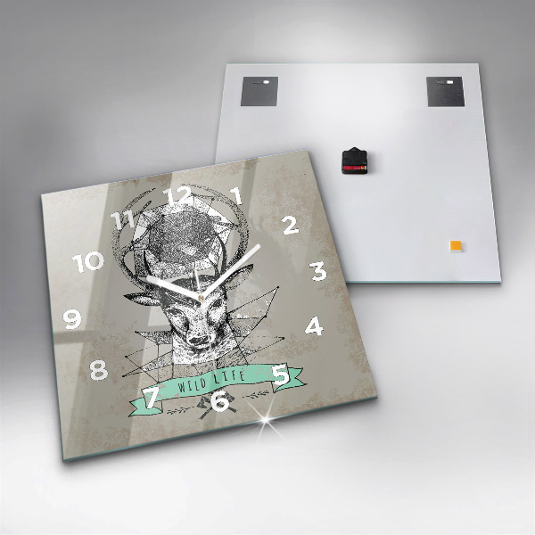 Square wall clock Deer head