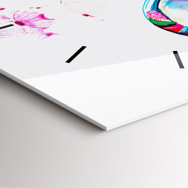 Square wall clock Woman with glasses