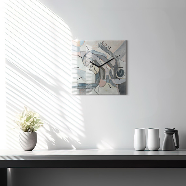 Square wall clock Abstract painting