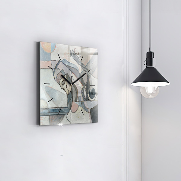 Square wall clock Abstract painting