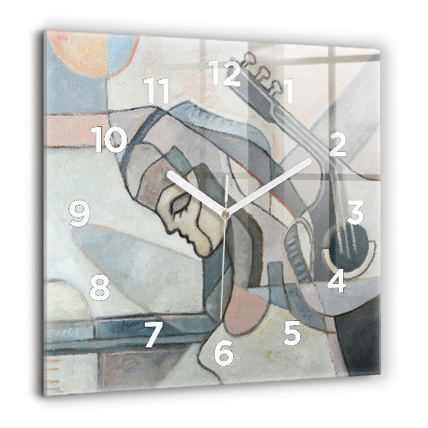 Square wall clock Abstract painting