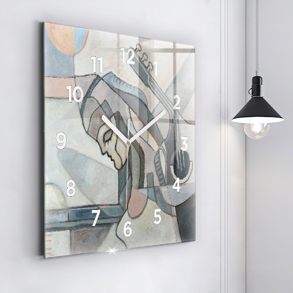 Square wall clock Abstract painting