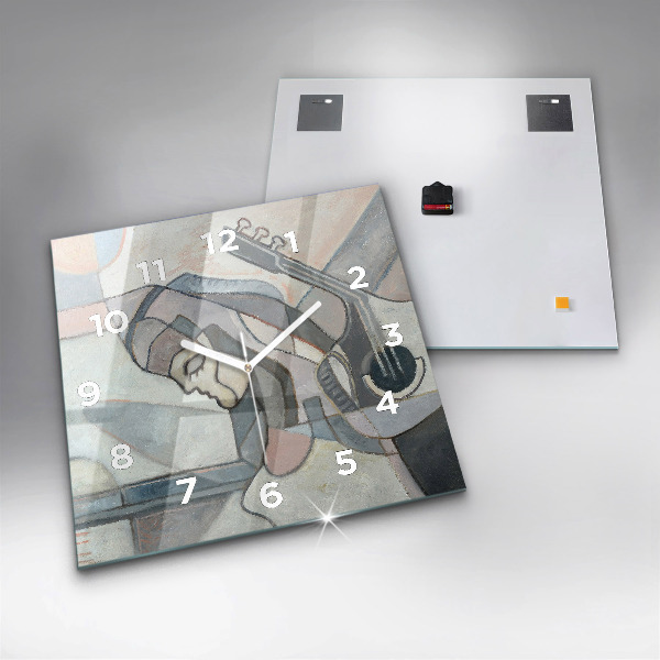 Square wall clock Abstract painting