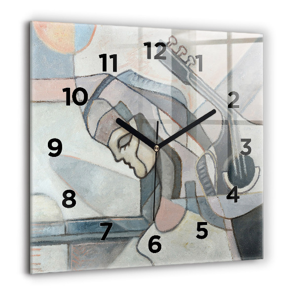 Square wall clock Abstract painting