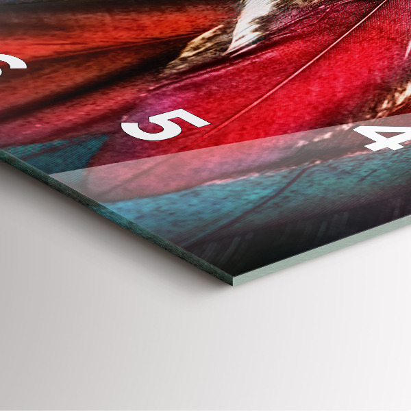 Square wall clock Light brown bird feathers