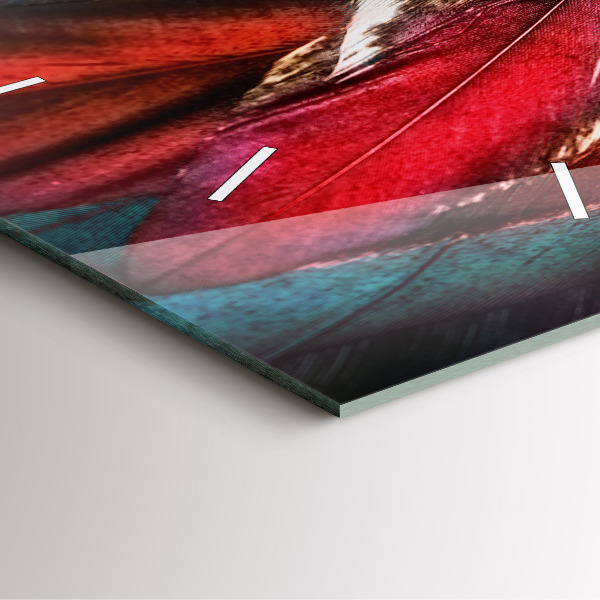 Square wall clock Light brown bird feathers