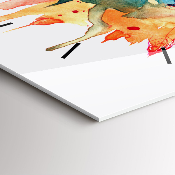 Square wall clock Colorful red parrot