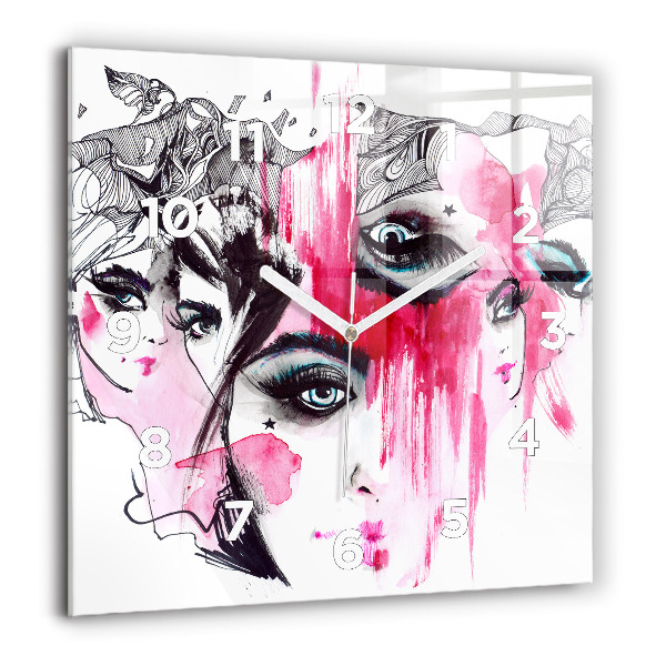 Square wall clock Many faces of abstraction