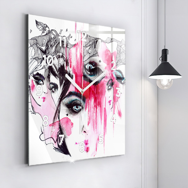 Square wall clock Many faces of abstraction