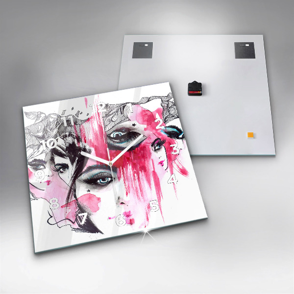 Square wall clock Many faces of abstraction