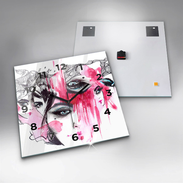 Square wall clock Many faces of abstraction