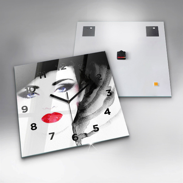 Square wall clock Portrait of a woman