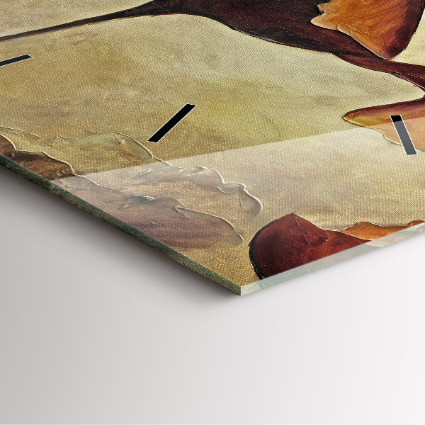 Square wall clock Painted poppies