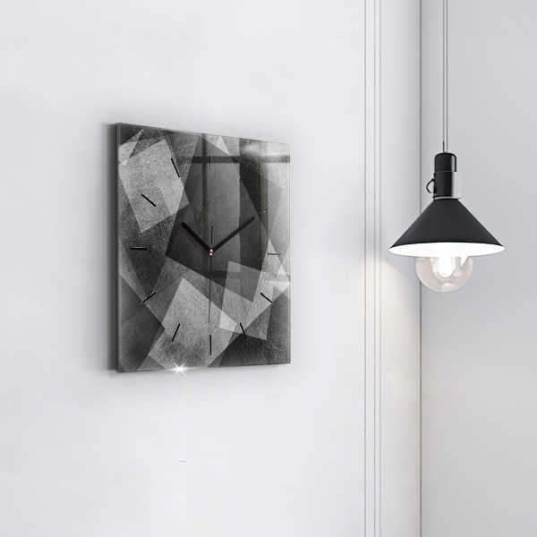 Square wall clock Geometric abstraction