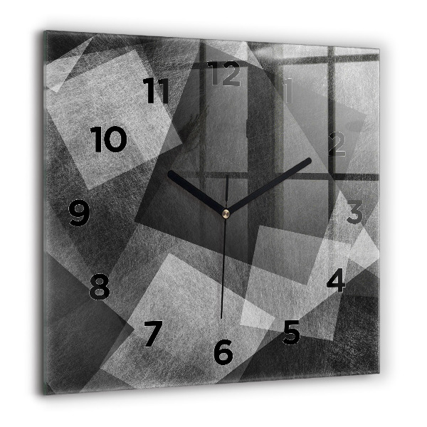 Square wall clock Geometric abstraction