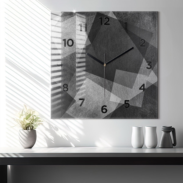 Square wall clock Geometric abstraction
