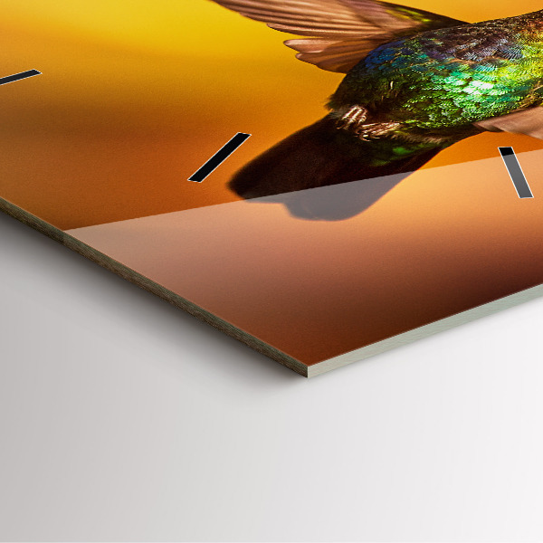 Square wall clock Hummingbird bird
