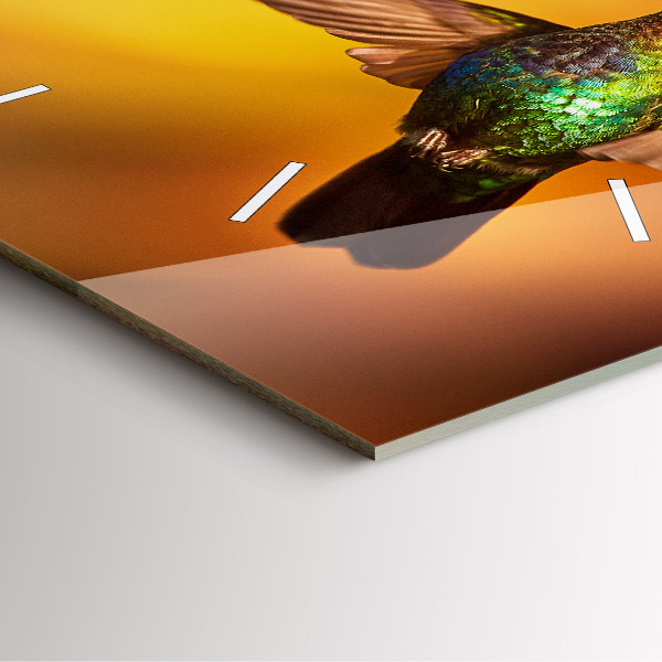Square wall clock Hummingbird bird