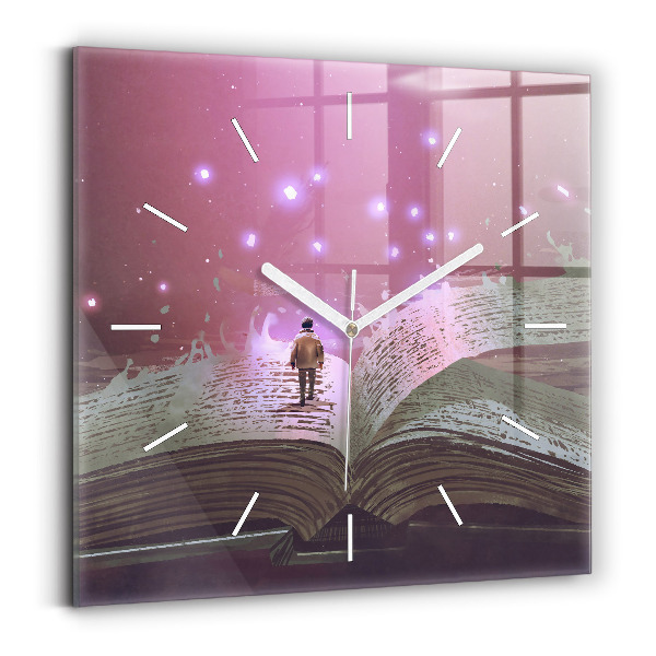 Square wall clock Abstraction book