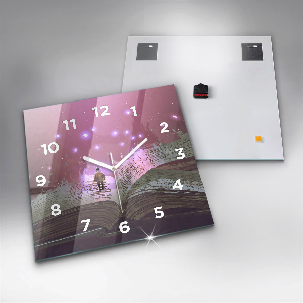 Square wall clock Abstraction book