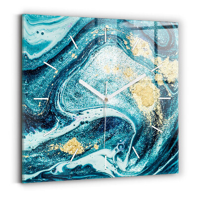 Square wall clock Abstract marble