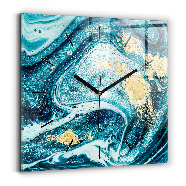 Square wall clock Abstract marble