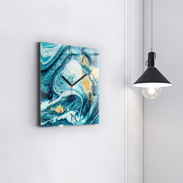 Square wall clock Abstract marble