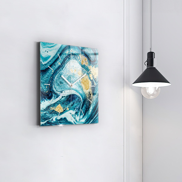 Square wall clock Abstract marble